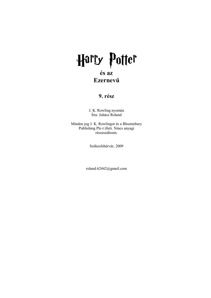 Harry Potter és az Ezernevű